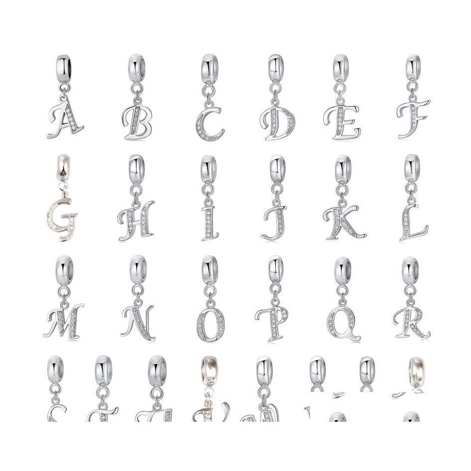 

Charms A To Z Letter 925 Sterling Sier Cz Beads Fit Women Original Diy Bracelet Jewelry Findings Gift Drop Delivery Components Otkpj