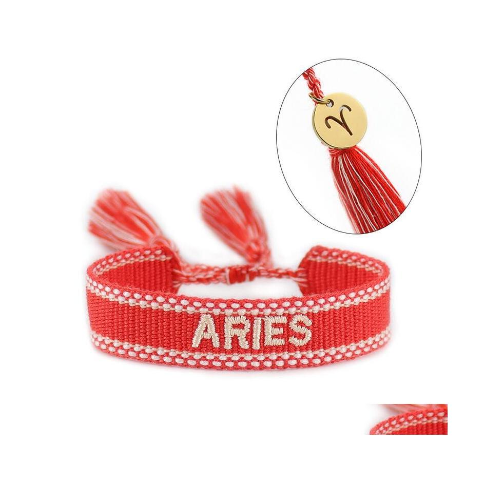 

Charm Bracelets Handmade Twee Constellation Braided Woven Embroidery Style Bracelet For Women Bohemian European And American Fashion Otysm