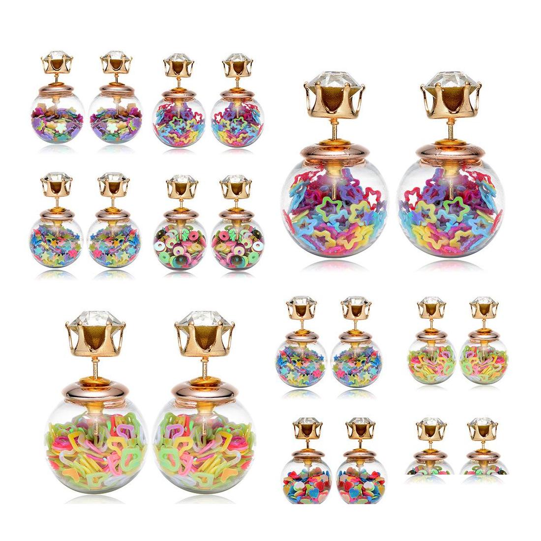 

Stud Fashion Double Sided Pearl Earings Ladies Women Transparent Crystal Cubic Zirconia Cz For Girls Jewelry Gift Drop Delivery Earri Ottqi