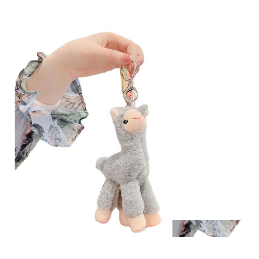 

Keychains Lanyards Cute Lovely Alpaca Plush Toy Japanese Alpacas Soft Stuffed Sheep Llama Animal Dolls Keychain Doll 18Cm Drop Del Otkeh
