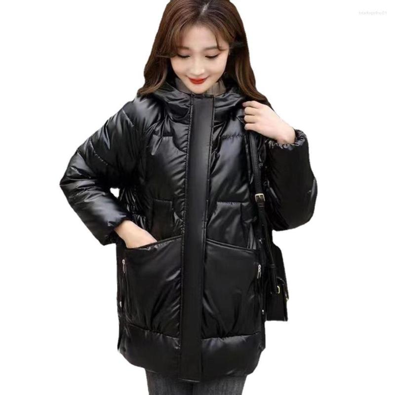 

Women's Trench Coats 2023 Winter Women's Bright Face Down Cotton Jacket Warm Fashion Everything, Beige