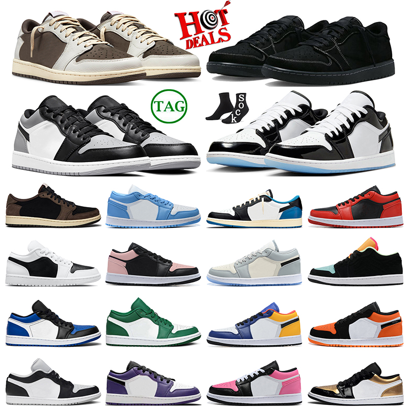 

Black Phantom 1 low basketball shoes 1s lows travis scotts men women sneakers Reverse Dark Mocha Shadow Toe Panda Chicago UNC trainers sports outdoor, #21