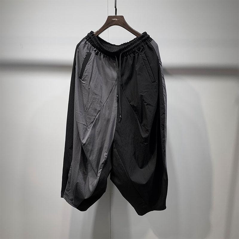 

Men' Pants Summer Loose Patchwork Color Fashion Japanese Thin Lanterns Nine Points Of Casual Collapse, Black