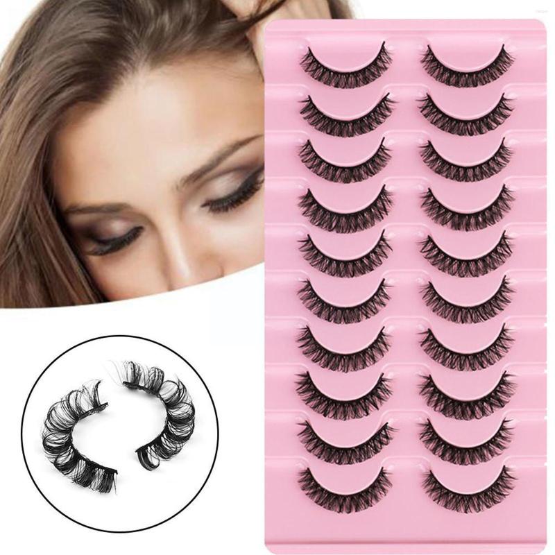 

False Eyelashes 10 Pairs Of Large Curling Accessories And Makeup European American Thic B9W5
