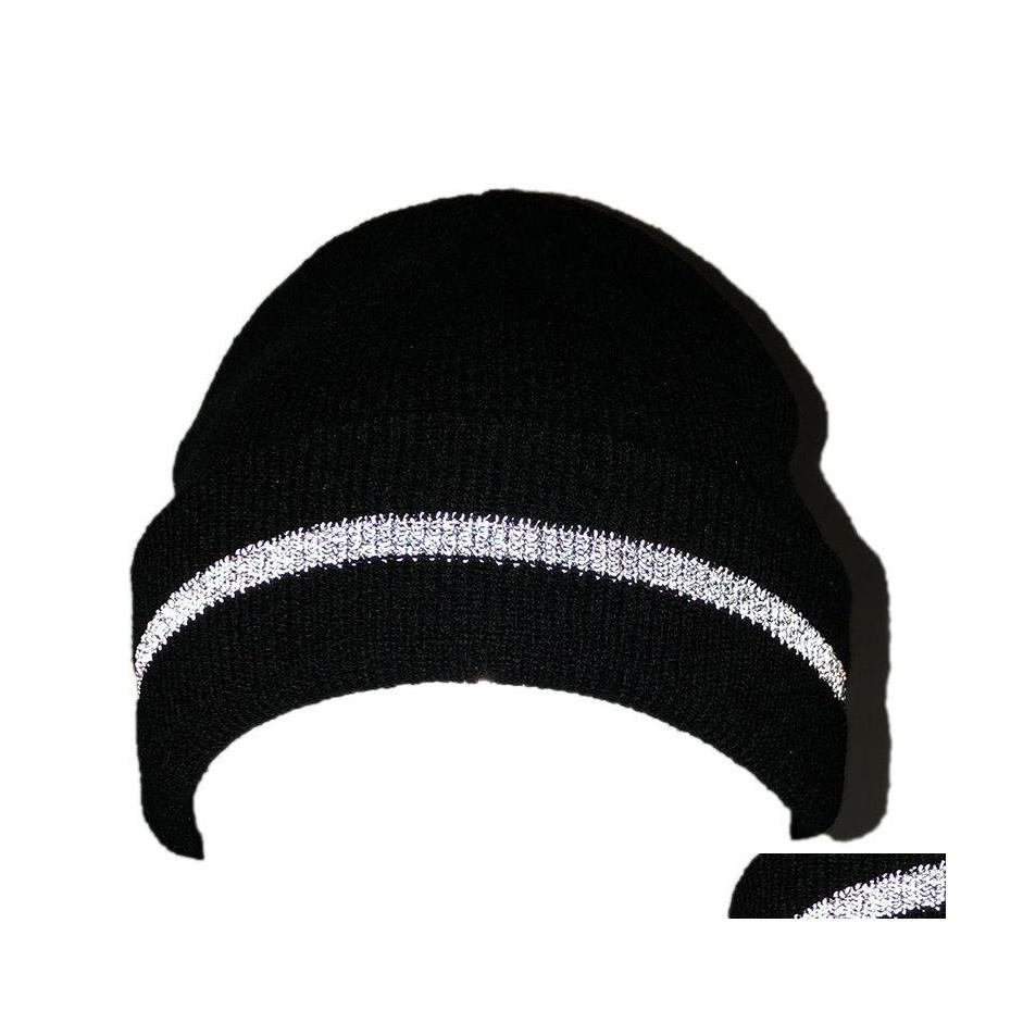 

Beanie/Skull Caps Fashion Accessories Women Man Reflective Beanie Fluorescent Green Fireman Winter Safety Night Running Knitted Hat Otbdz, Customize