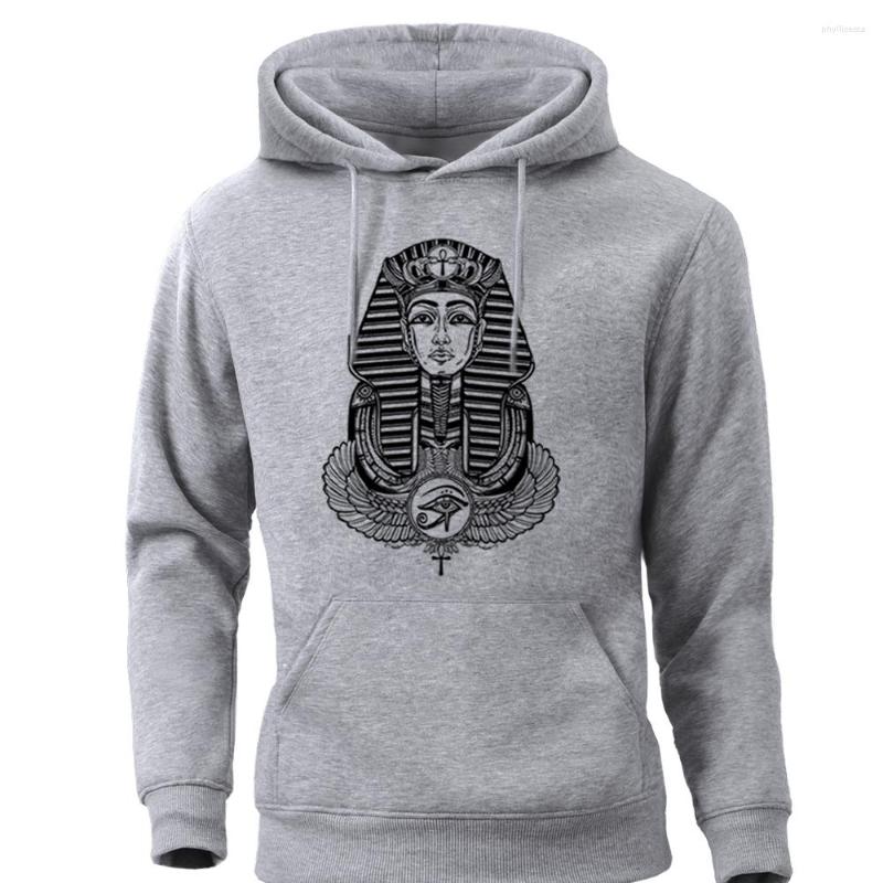

Men' Hoodies Men Harajuku Streetwear Egyptian Pharaoh Brand Sweatshirt Crewneck Tracksuit Autumn Winter Fleece Pullovers Tops, White