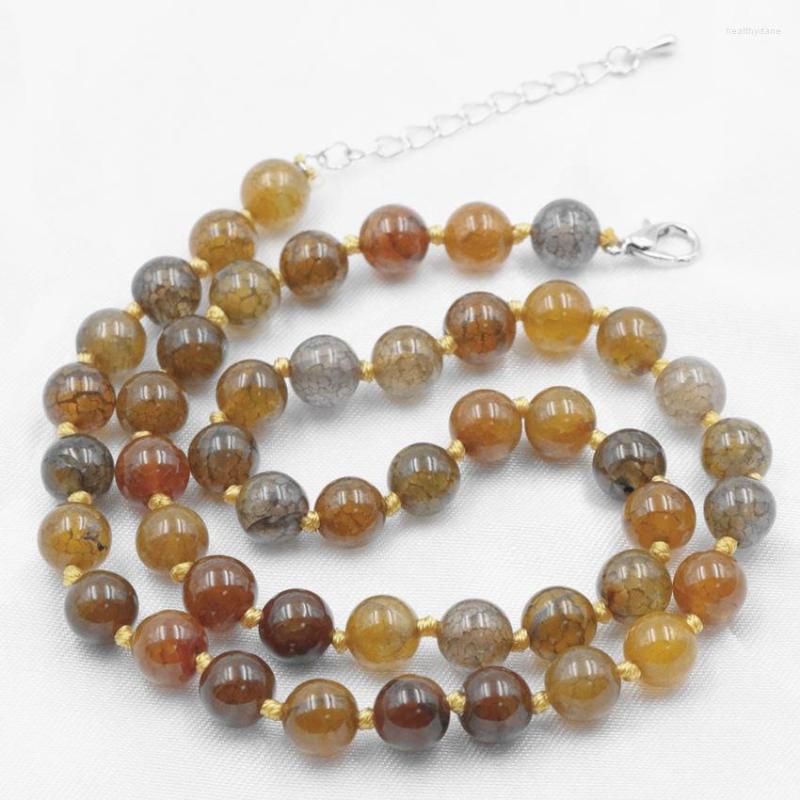 

Choker Fashion Statement Women Necklace Stone Beads Necklaces Natural Agates Popcorn Onyx Round Chains Jewelry 18" A787