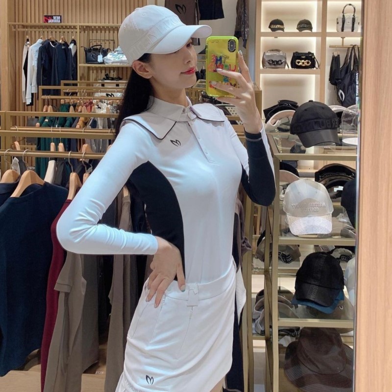 

Outdoor TShirts Golf Womens Spring Summer Thin Long Sleeve TShirt Stretch Jersey Removable Collar Polo Shirt 230203, Black