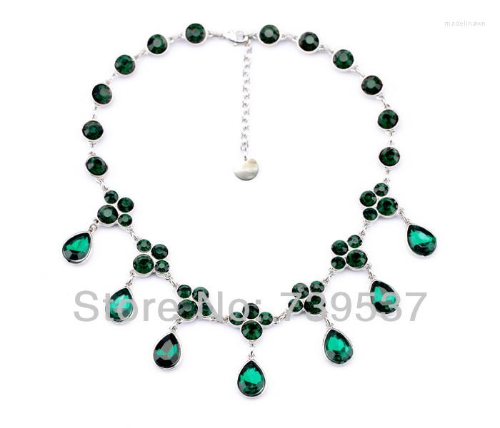 

Chains Mother's Day Gifts Exquisite Resin Water Drop Pendant Necklace Silver Color For Women 2023 Est Fashion Jewelry