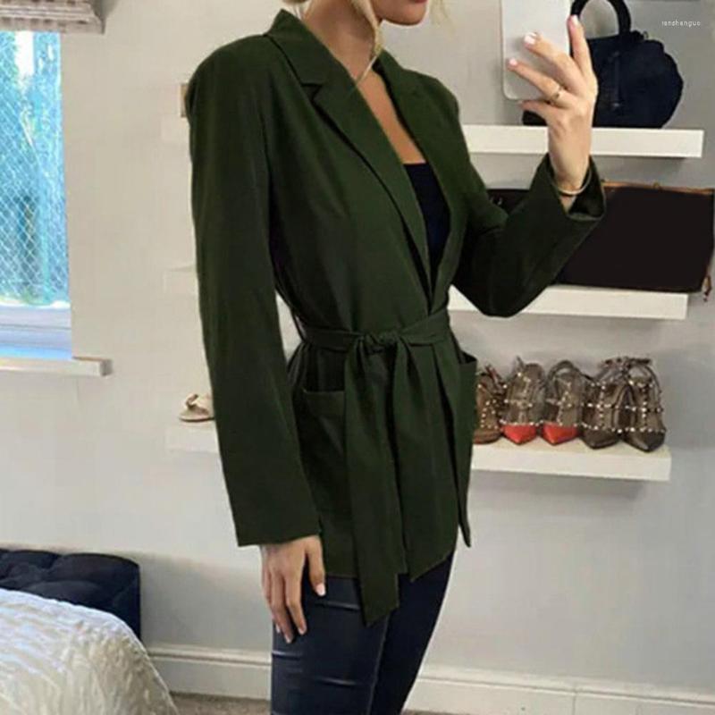 

Women' Jackets Lady Coat Trendy Pure Color Women Spring Formal Blazer High Waist Lapel Fall For Shopping, Black