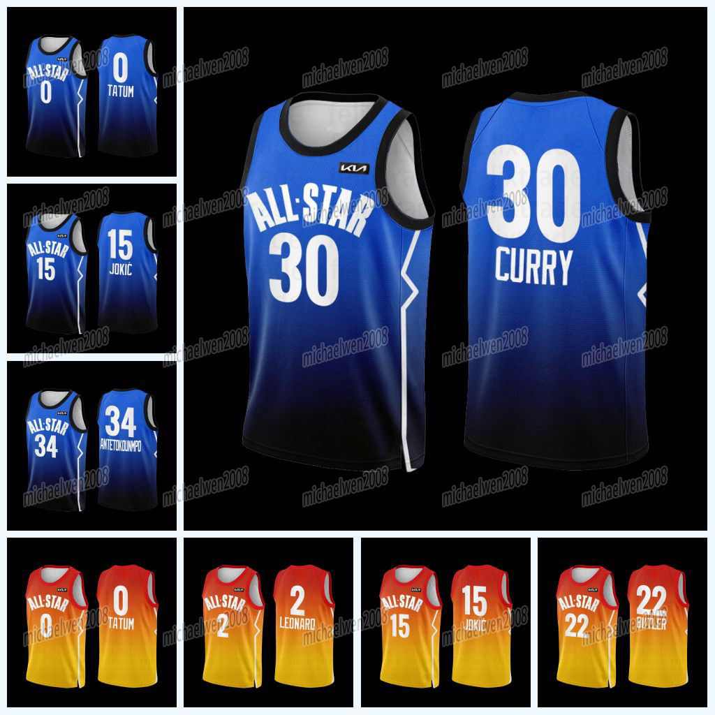 

Custom 2023 All-Star Basketball Jersey Donovan 45 Mitchell Stephen Curry Jayson 0 Tatum Giannis 34 Antetokounmpo LeBron 6 James Nikola 15 Jokic Luka 77 Doncic 1 Booker, Blue