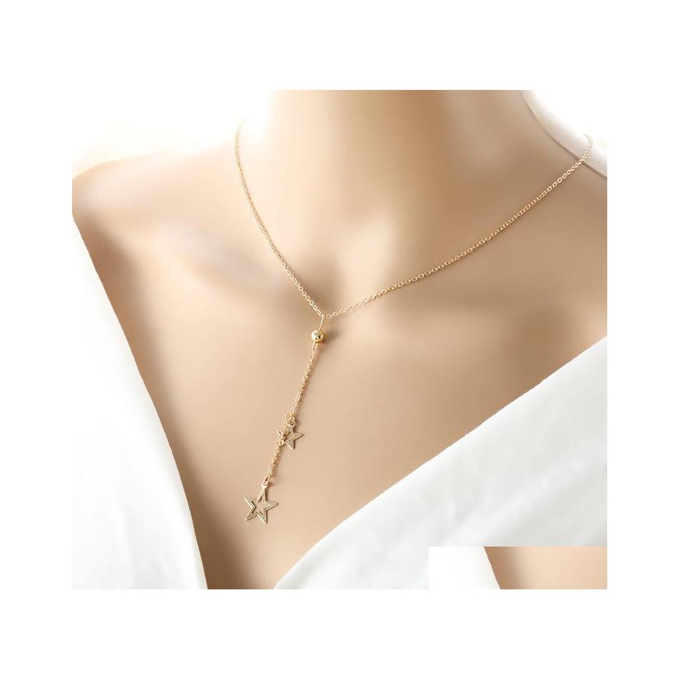 

Pendant Necklaces Fashion Jewelry Womens Chain Necklace Cute Stars Drop Delivery Pendants Dhvco