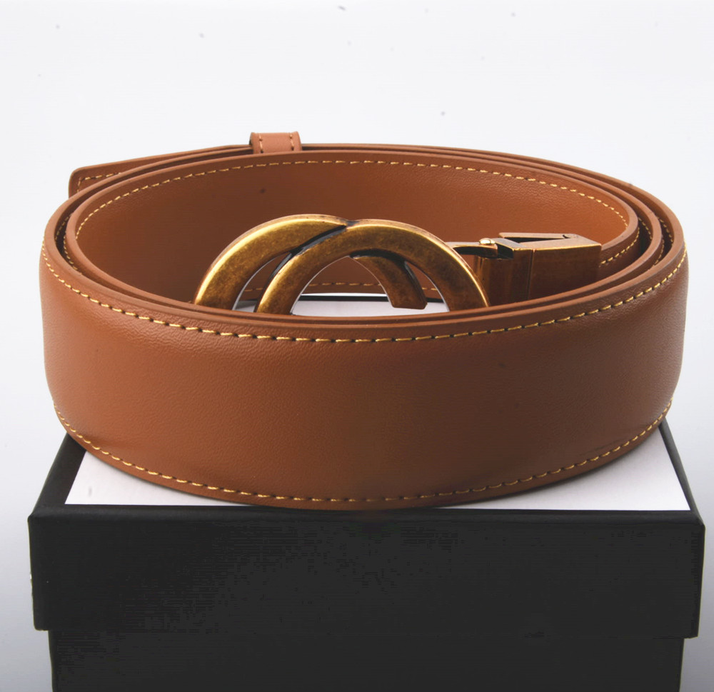

20 Color M Luxury designer Belt G Buckle Fashion Genuine Leather Women Belts For men Letter Double Big gold classical 105-125 cm, Belt no box