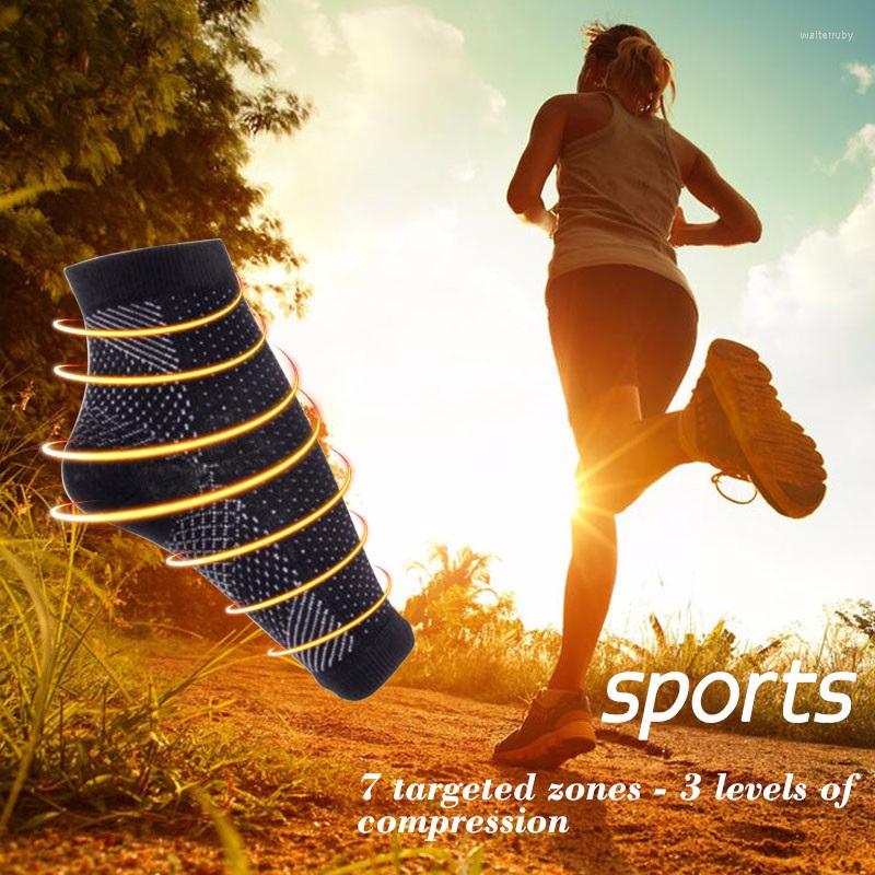 

Women Socks 2 Pairs Ankle Sports Comfort Foot Anti Fatigue Compression Sleeve Elastic Men's Relieve Swell, 2pairs