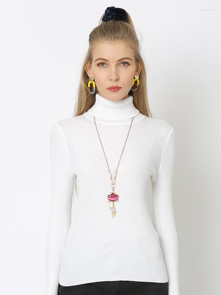 

Women' Sweaters Fall Winter Women Turtleneck Basic Sweater Casual Long Sleeve Ribbed Knitted Tight Top Lady Pullover Slim Fit Oversized, Yellow