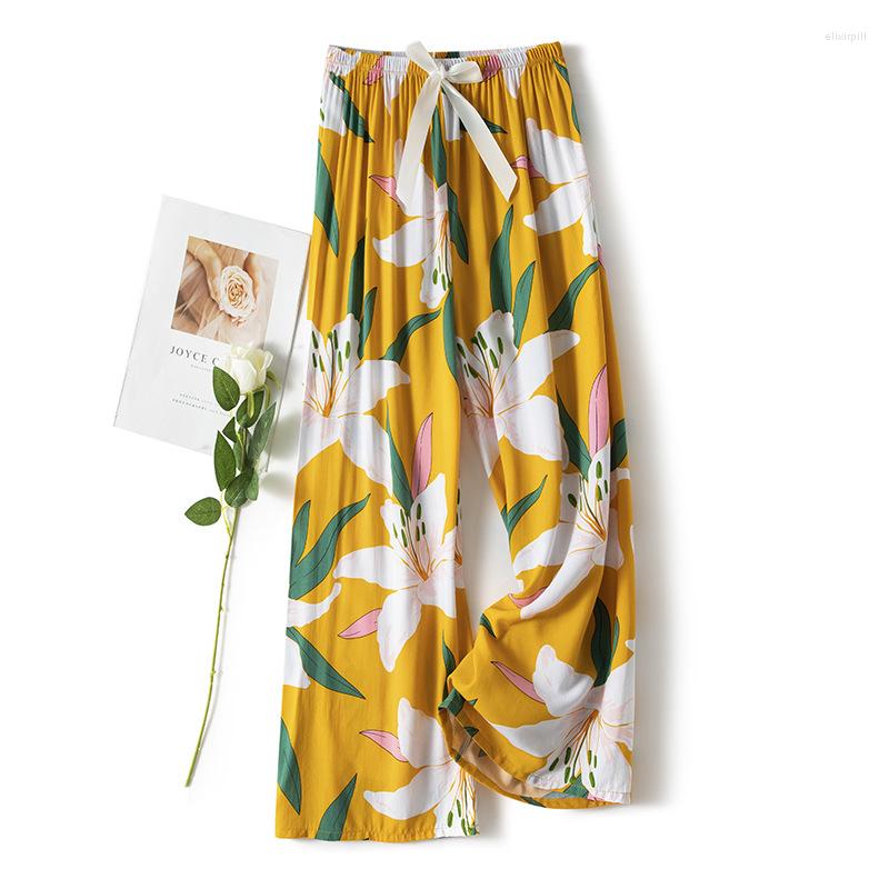 

Women's Sleepwear Female Pants Lounge Home Wear Spring Summer Sleep Women Pajama Floral Printed Loose Sleeping Bottoms Cotton, 10