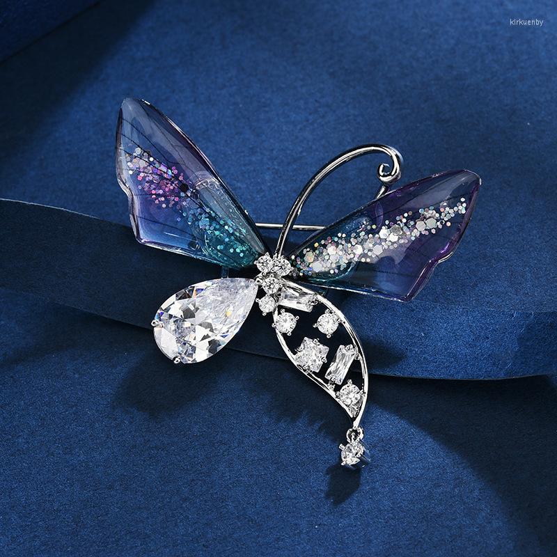 

Brooches Woman Fashion Elegant Colorful Crystal Zircon Butterfly Brooch Prom Birthday Party Gift Accessories