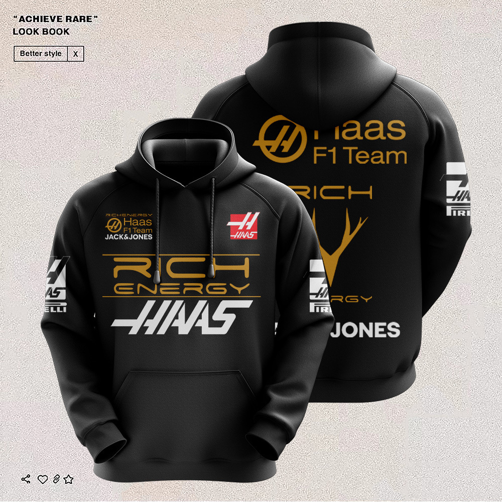 

Mens Hoodies Sweatshirts Racing Suit HAAS Team Casual Pullover 3D Digital Print Fashion Hooded Jacket Spring and Autumn Sweatshirt 230203, White - 92
