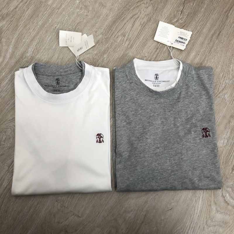 

Mens T Shirt Brunello Cucinelli Round Neck Cotton Short Sleeve Shirts, White