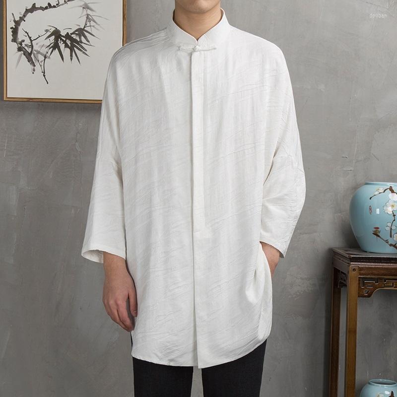 

Ethnic Clothing 2023 Men Casual Oriental Clothes Linen Shirts Chinese Style Traditional Tops Vintage Plus Size Coats Tang Suits