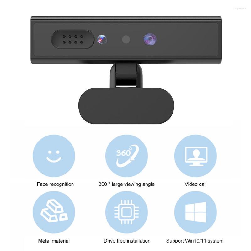 

Face Recognition Web Camera Built-in Microphone 5MP Video 360 Rotating 120 Wide Angle Support Windows 10/11 System
