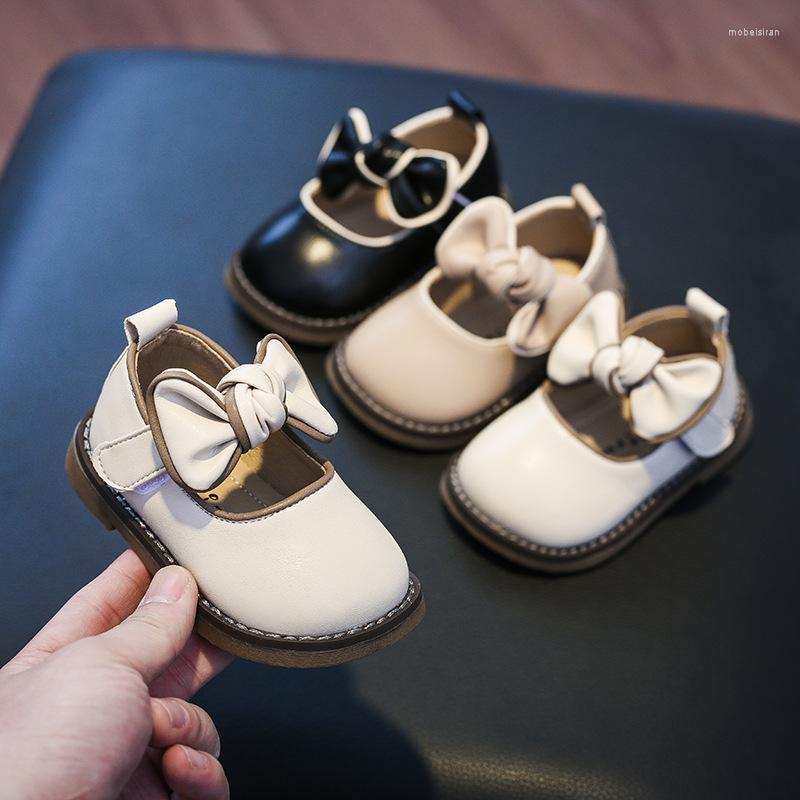 

First Walkers Baby Shoes Girls Leather Spring Toddler Soft Bottom With Bow Sweet Little Princess Shoe, Ssp024black