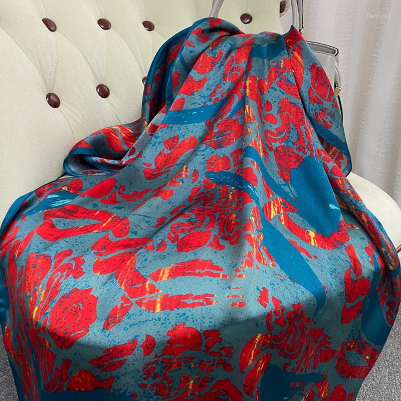 

Scarves Pure Silk Scarf Lady Luxury Handkerchief Real Long Shawls Women Neckscarf Headscarf Foulard Femme Bag Accessory