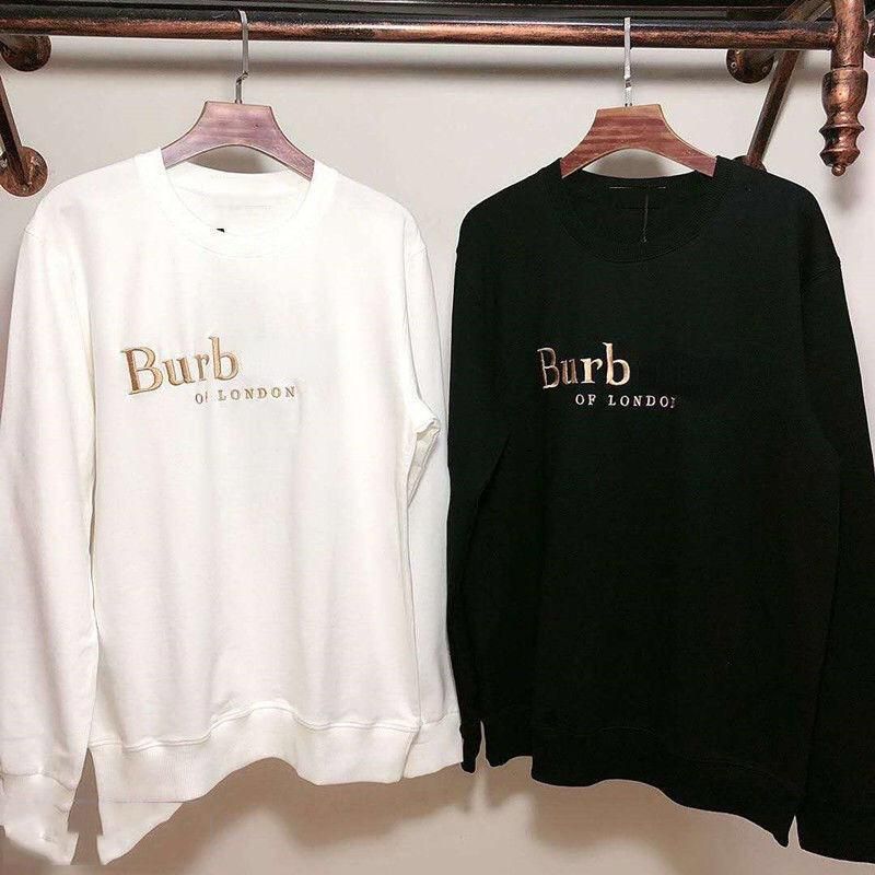 

2023 Bb Designer Hoodie Burbe Mens Sweater TB Letter Embroidery Sweatshirt Loose Casual Round Neck Long Sleeve Hoodies, White