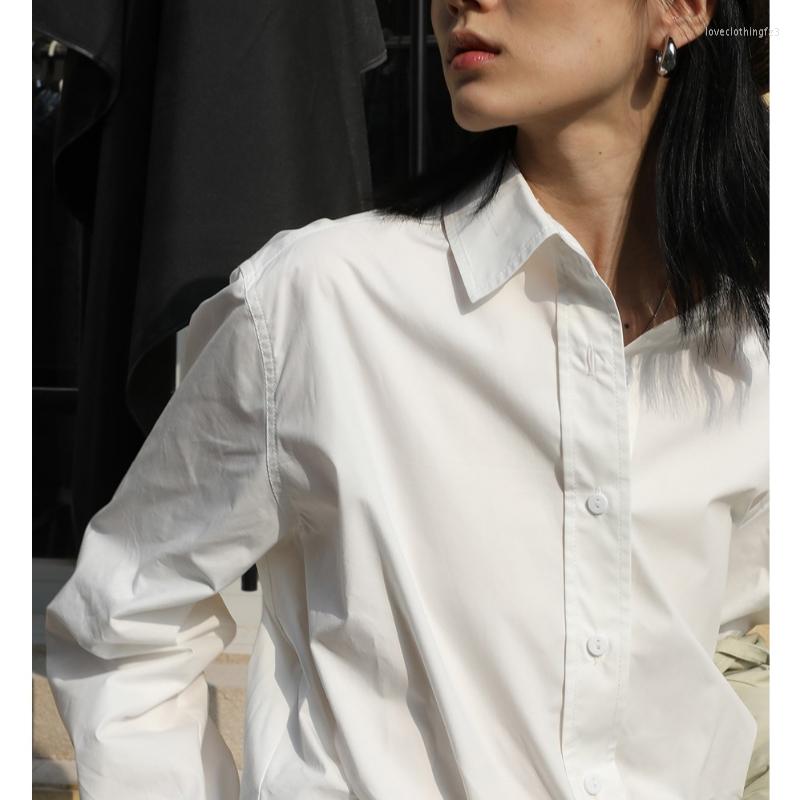 

Women' Blouses Casual Cottton Women Blouse White Autumn Loose Long Sleeve Office Lady And Tops Solid Fashion Shirts Blusas 24403