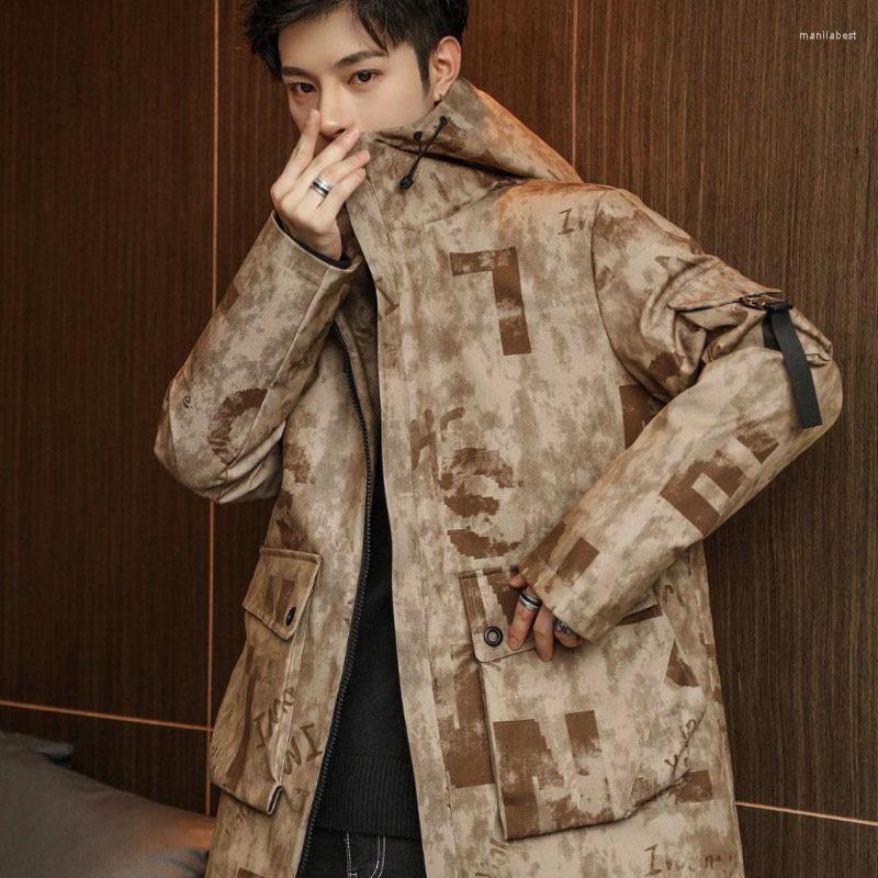 

Men's Down Han Edition Forest Camouflage Duck 20 Winter More Logo Long Coats Hooded Jacket, See chart