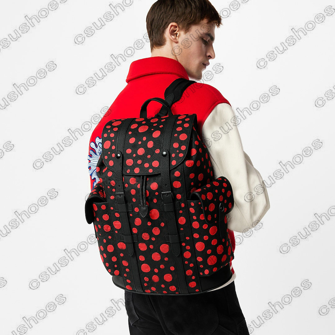

ChristopherS X Yayoi Kusama Backpack YK PAINTED DOTS Transparent Checkerboard Men Designer Large Capacity Handbags Travel Bag Leather M20865 M46247 M21978 M46403