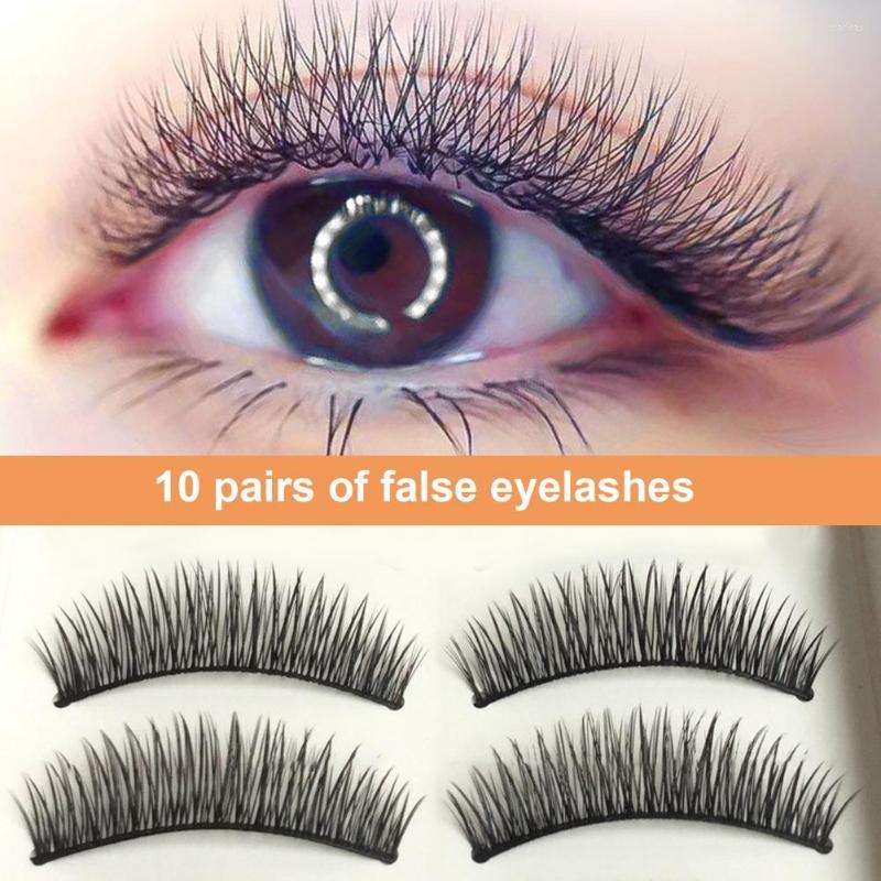 

False Eyelashes 10 Pairs Semi Handmade Curl Decoration Beauty Eye Lash For Women Makeup Supplies