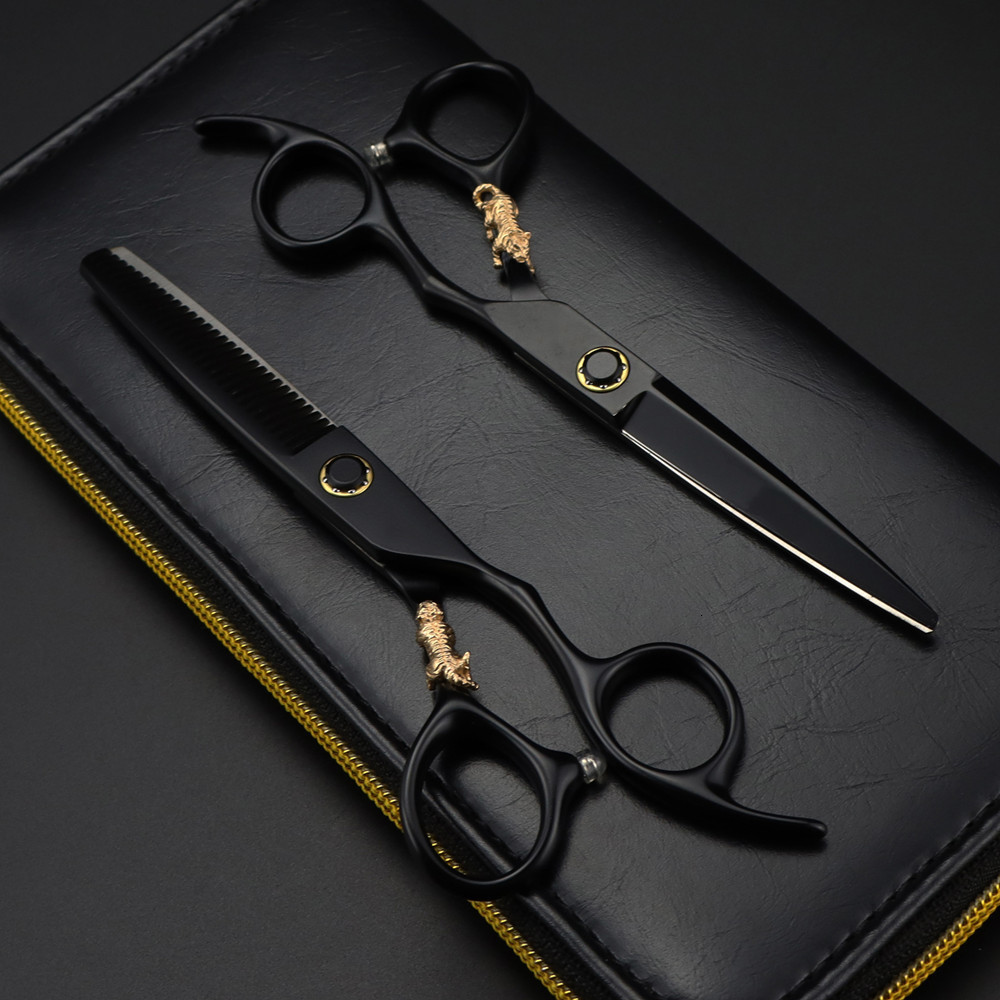 

Hair Scissors professional JP 440c steel 6 Bearing tiger hair scissors haircut thinning barber makas cutting shears hairdressing 230204