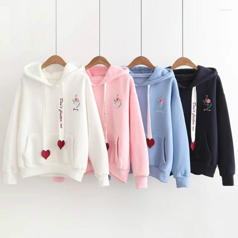 

Women's Hoodies Women Free Size Love Letter Printed Long Sleeve Hooded Womens Pullover Soft Cotton Korean Style Ladies Sweatshirts, Black