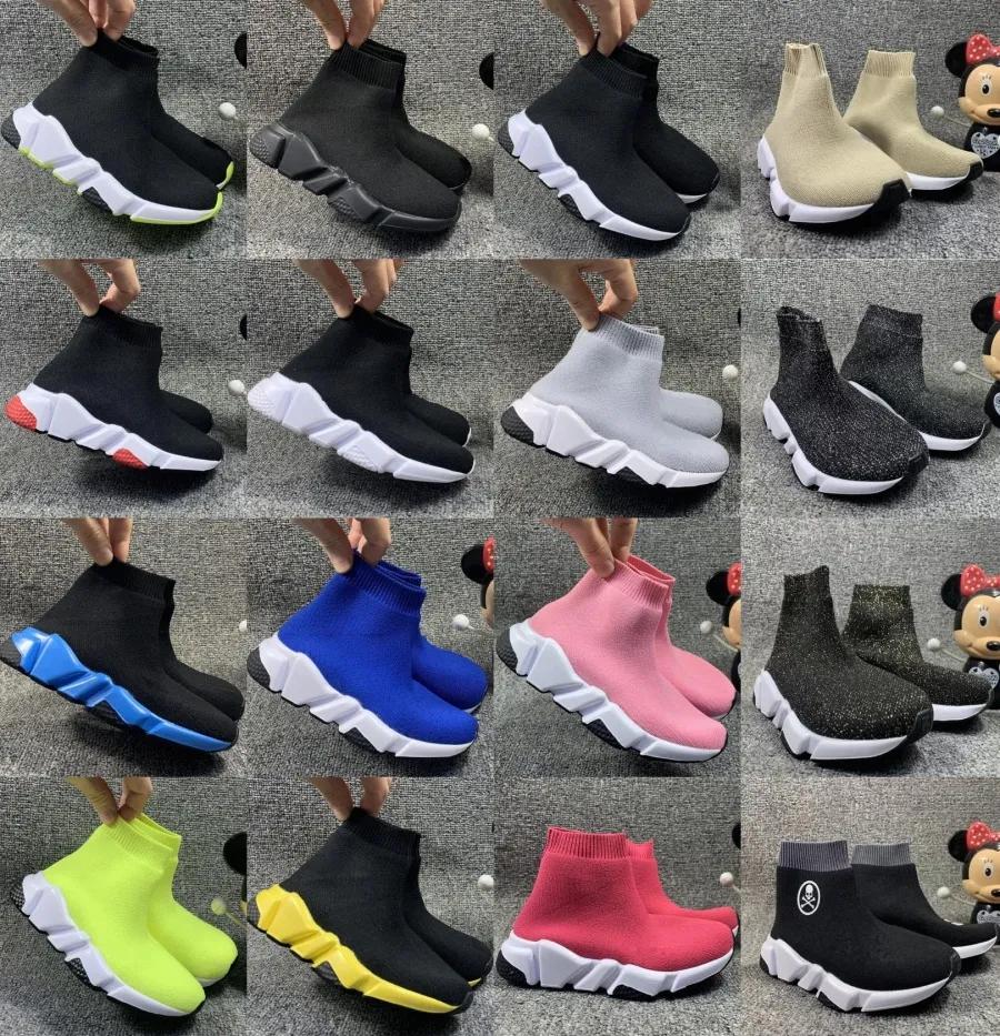 

With Box Designer Balencaigaitys Shoes speed Kids Sock Shoes Balencaigas balenciagas fashion boys girls toddler youth designer high black Sneaker Chaussures