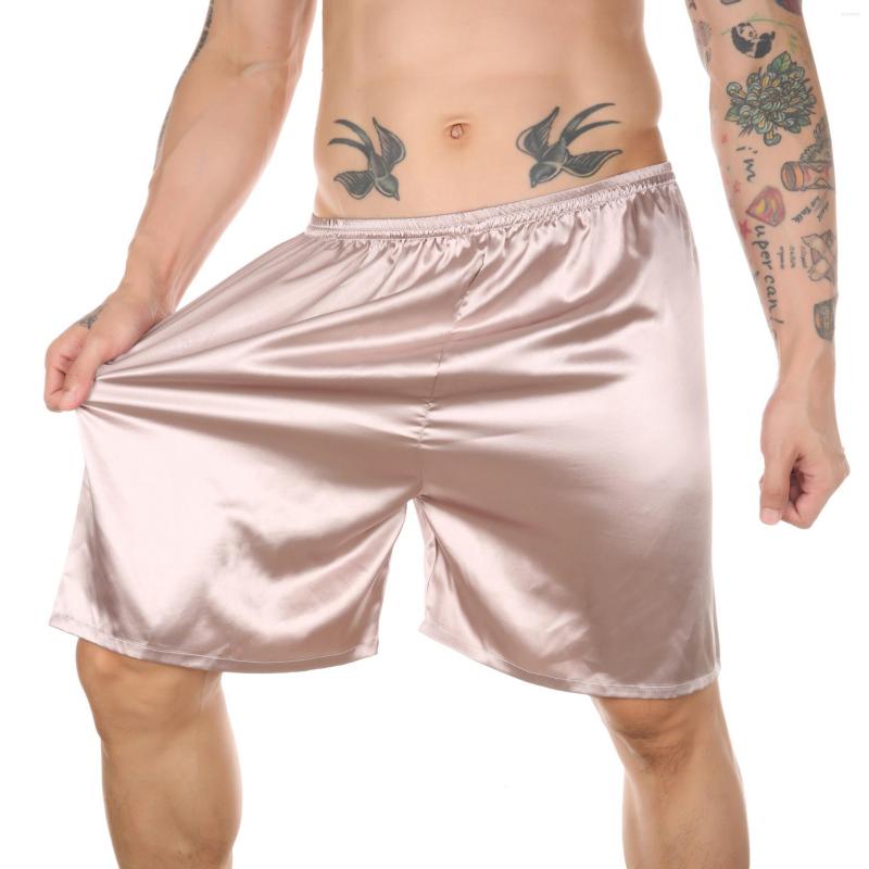 

Men's Sleepwear Mens Silk Satin Casual Shorts Pajamas Sleep Bottoms Loose Smooth Panties Homewear Pajama Pants Nightwear, Black