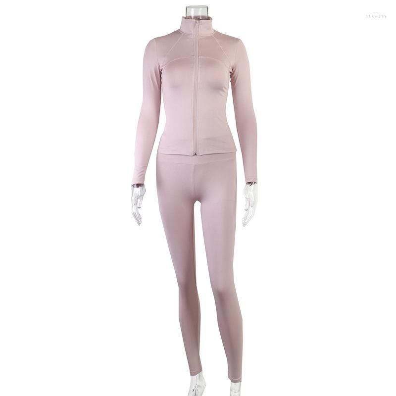 

Active Sets 2pcs Woman Zipper Tracksuit Yoga Set Sports Workout Clothing Fitness Long Sleeve T-Shirt Elastic Leggings Running Wear, Black 2pcs set