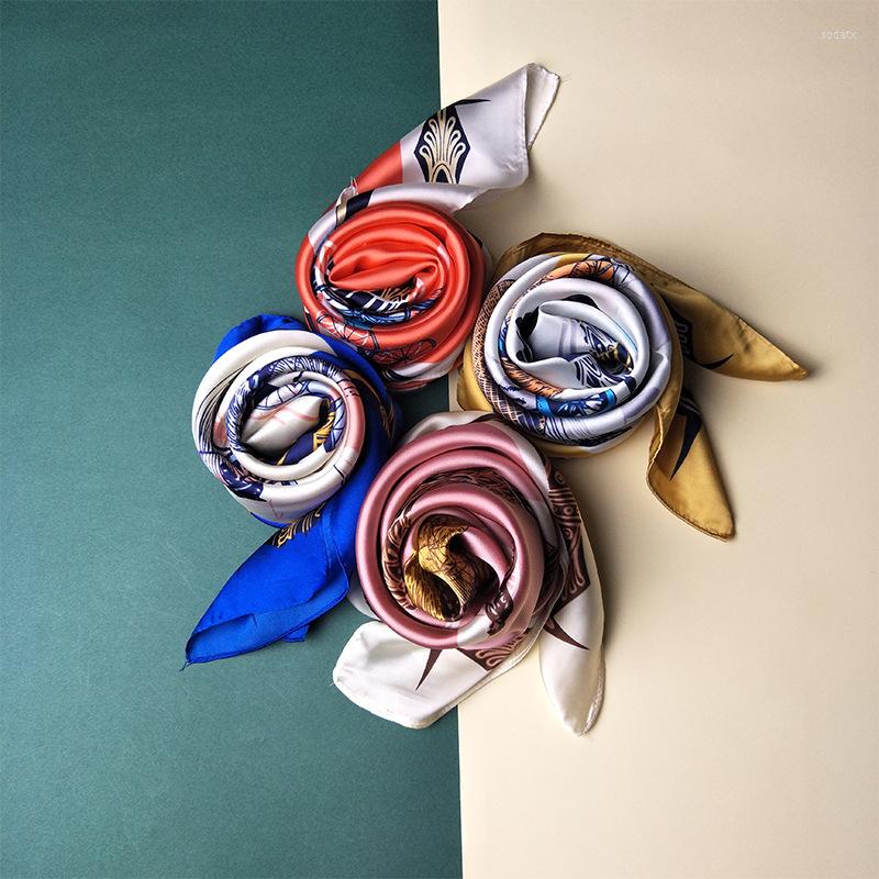 

Scarves High Quality Silk 90CM Woman Scarf Star Key Printing Ring Headband Scaves Christmas Present Gift For Mother's Day Harajuku