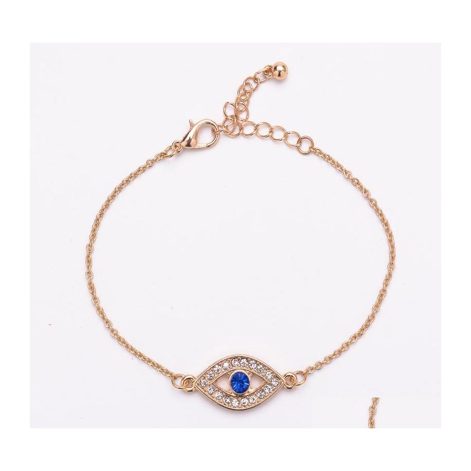 

Charm Bracelets Fashion Jewelry Evil Eye Bracelet Rhinstone Blue Drop Delivery Dhf7J