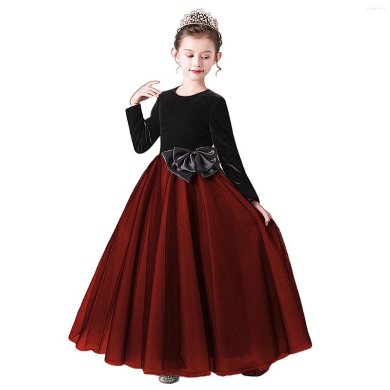 

Girl Dresses Dideyttawl Velvet Tulle Long Sleeves Christmas Dress 2023 Junior Gowns For Concert Wedding Birthday Party Pageant Winter, Blue