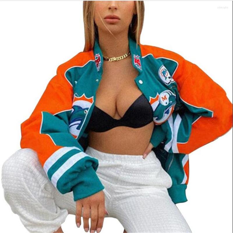 

Women' Jackets 2023 Women/Girl Stand Collar Letter Print Single-Breasted Long Sleeve Bomber Jacket Korean Version Casual Slim Thin, No 2