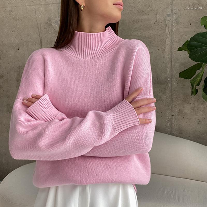 

Women's Sweaters Pink Sweater Women 2023 Autumn Winter Thick Top Casual Long Sleeve Knitted Turtleneck Femme Korean Loose Warm Pullovers, Green