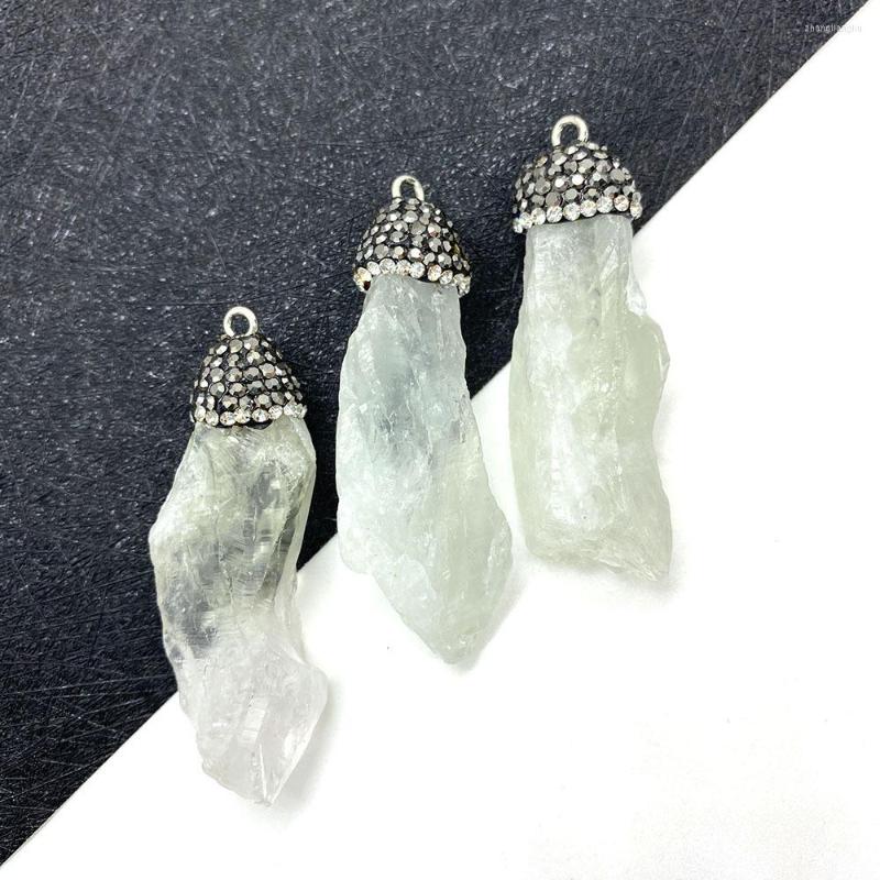 

Pendant Necklaces Ovxxons 1 Pcs Natural Stone Crystal 14x48-18x54mm Irregular White Single-hole DIY Accessories