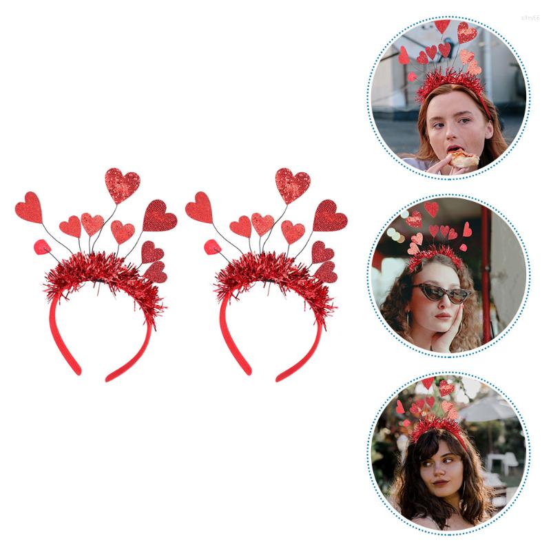

Bandanas Heart Headband Hair Day Valentines Valentine Accessories Sequin S Red Headwear Love Hoops Party Hoop Band Cupid Loving Head