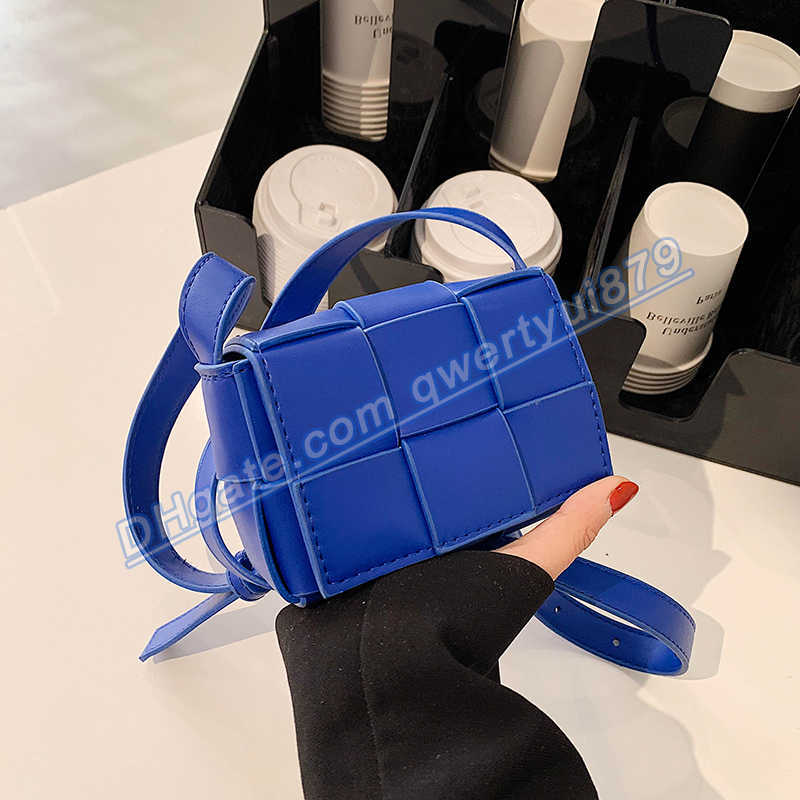 

Totes New 2023 Weave Handbag Cassette Leather Flap Pack Women Small Shoulder Purse Hasp Bags Chest Ladies Waist Pack Brand 020423H, Blue