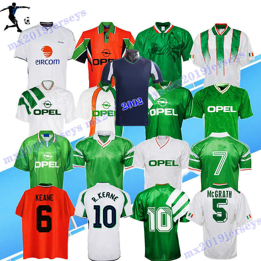 

1988 1990 KEANE retro soccer jersey 1992 1996 1997 02 03 IreLAns Away classic vintage Irish McGRATH Duff STAUNTON HOUGHTON McATEER SHIRT, 1990 home jersey
