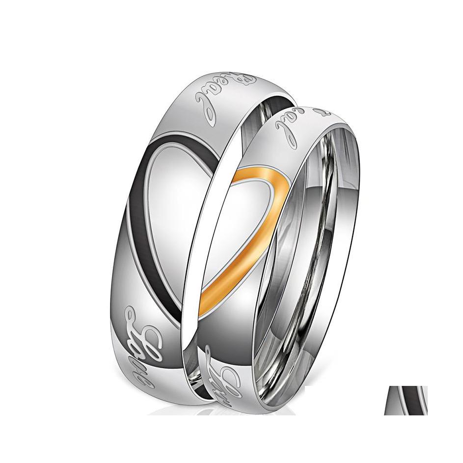 

Band Rings Casual Heartshaped Couple Ring Plated Sier Color Fashion Jewelry Gift For Women Romamtic Men Valentines Day Drop Delivery Otvgb