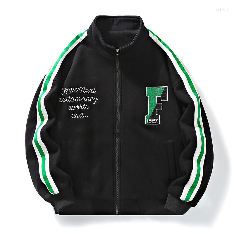 

Men's Jackets Autumn 2023 Baseball Uniform Letter Embroidery Male Coat Streetwear Cardigan Men Designer Jacket Zipper Sweatshirts, 8210-black