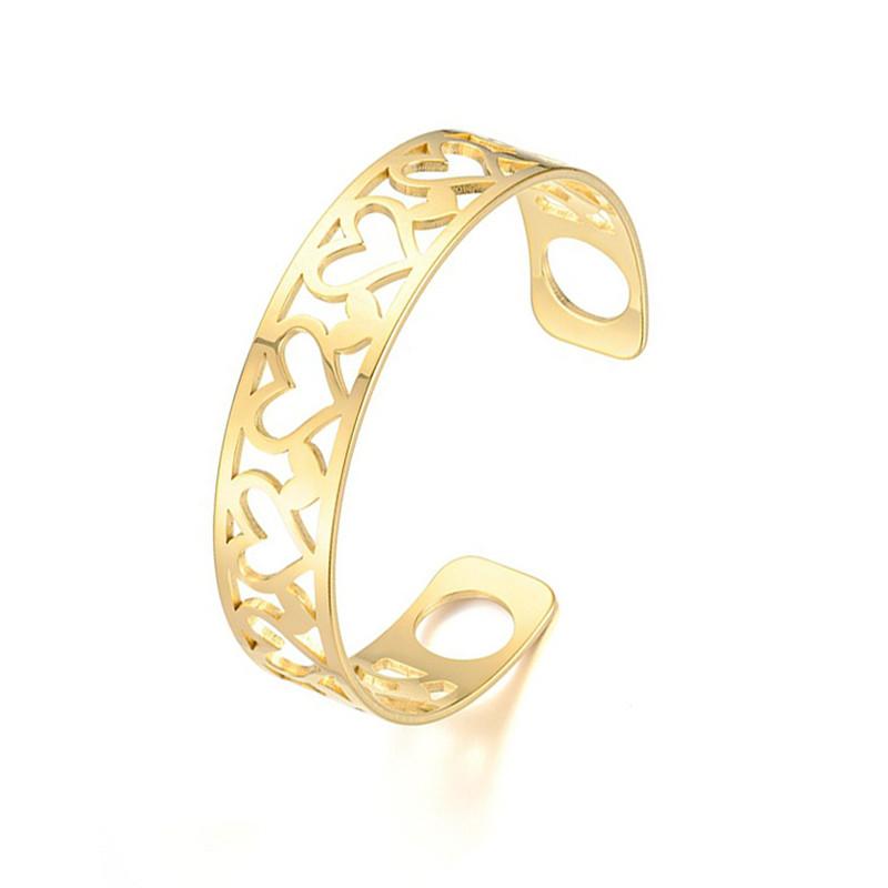 

Link Bracelets Chain Romantic Eternal Love Heart Charm Engagement Bracelet Rose Gold Stainless Steel Hollow Wedding Bangles For WomenLink