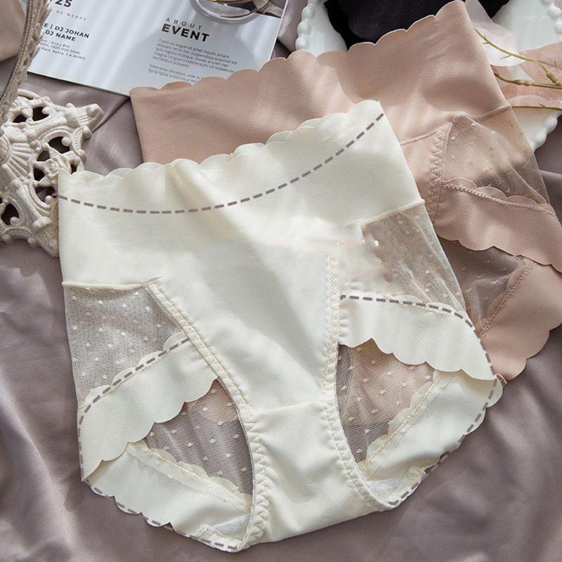 

Women's Panties Color Traceless Japanese Ice Silk Comfortable Breathable Mesh Lingerie Lady Briefs Women Underwear Middle Waist, Black